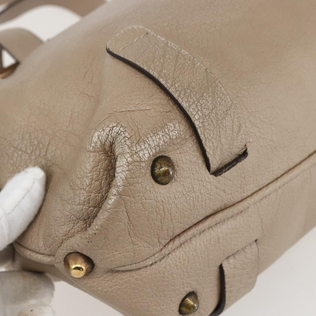 Chloe Abby Convertible Frame Satchel Leather With Suede Beige Leather Handbag (Pre-Owned)