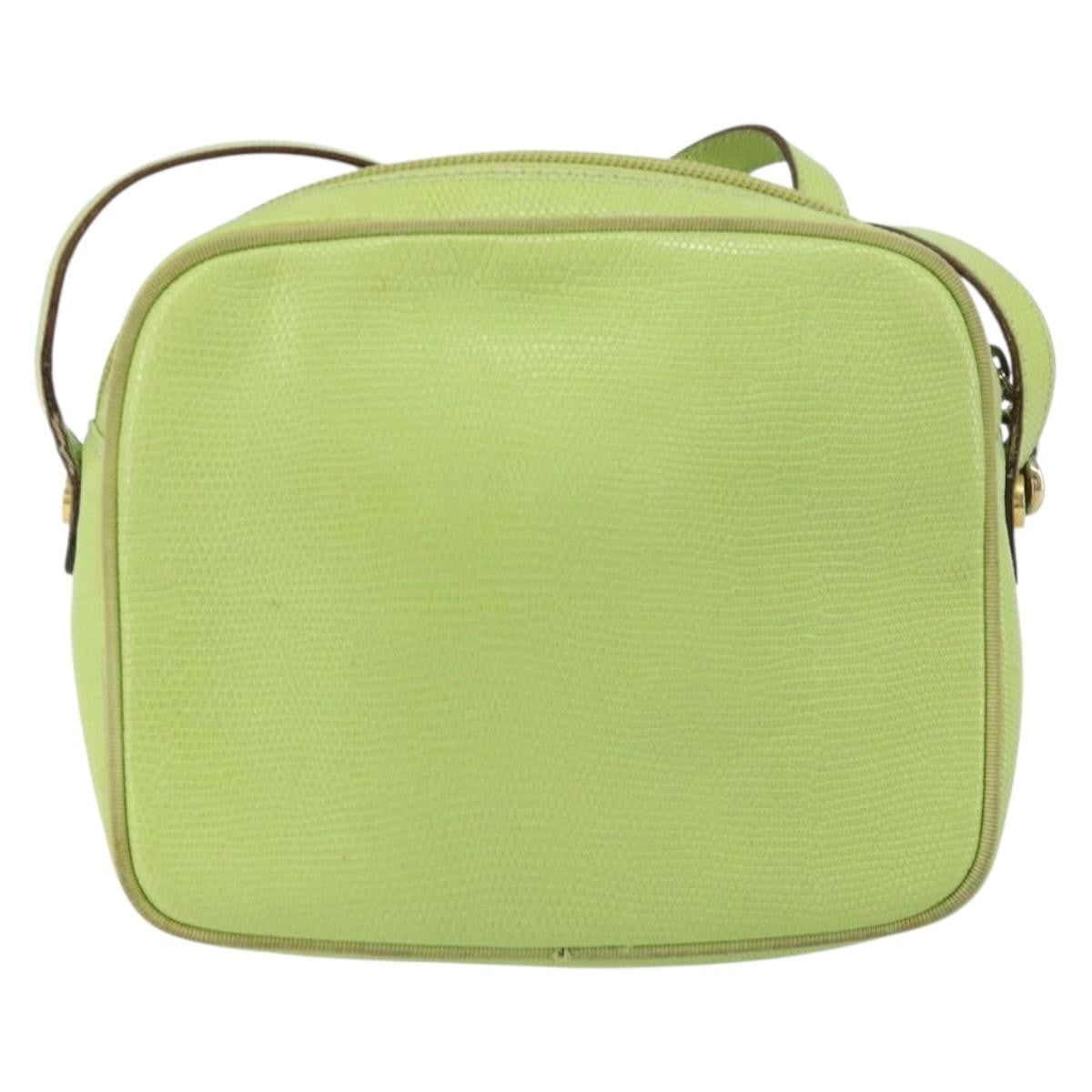 Salvatore Ferragamo Vala Leather Green Leather Shoulder Bag Bag (Pre-Owned)