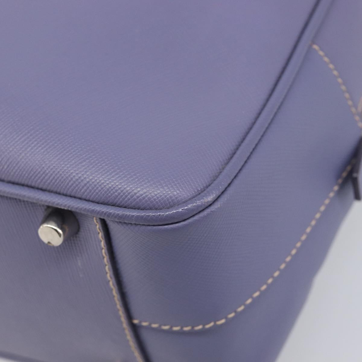 Prada Bauletto Saffiano Purple Leather Handbag (Pre-Owned)