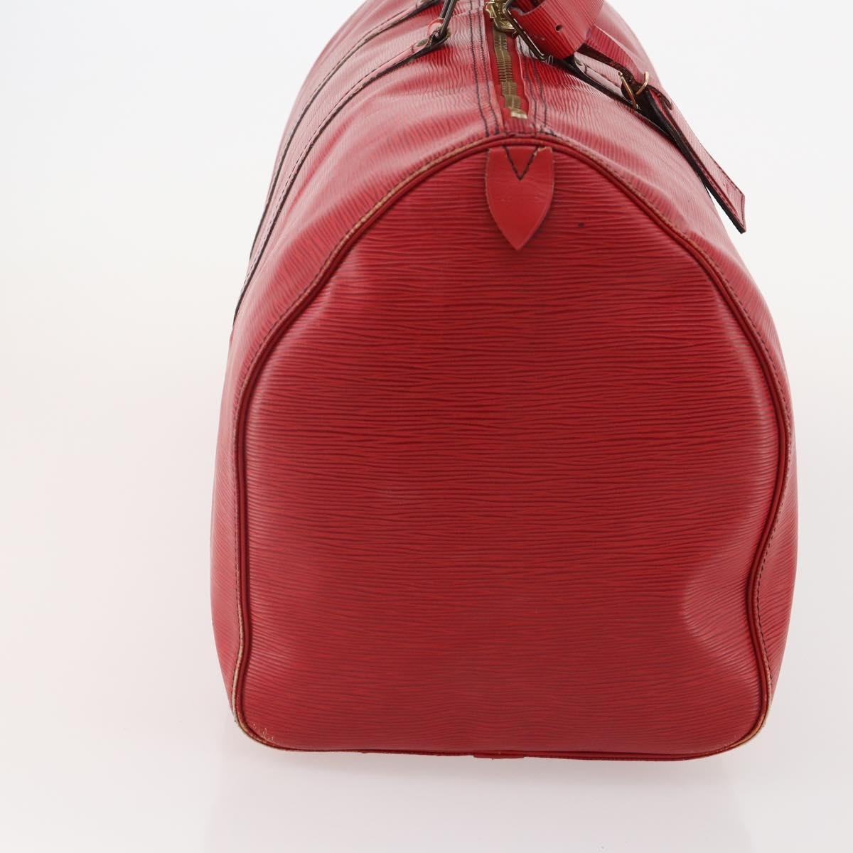 Louis Vuitton Keepall Epi Leather Red Leather Travel Bag Bag (Pre-Owned)