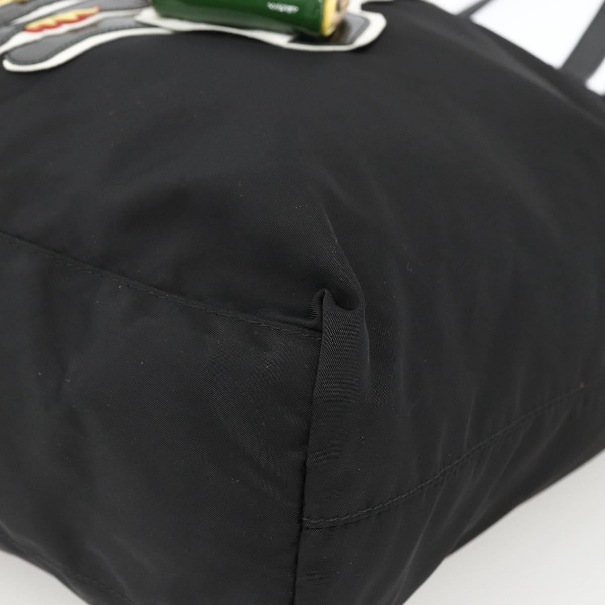 Prada Zip Tote Tessuto Black Nylon Tote Bag Bag (Pre-Owned)