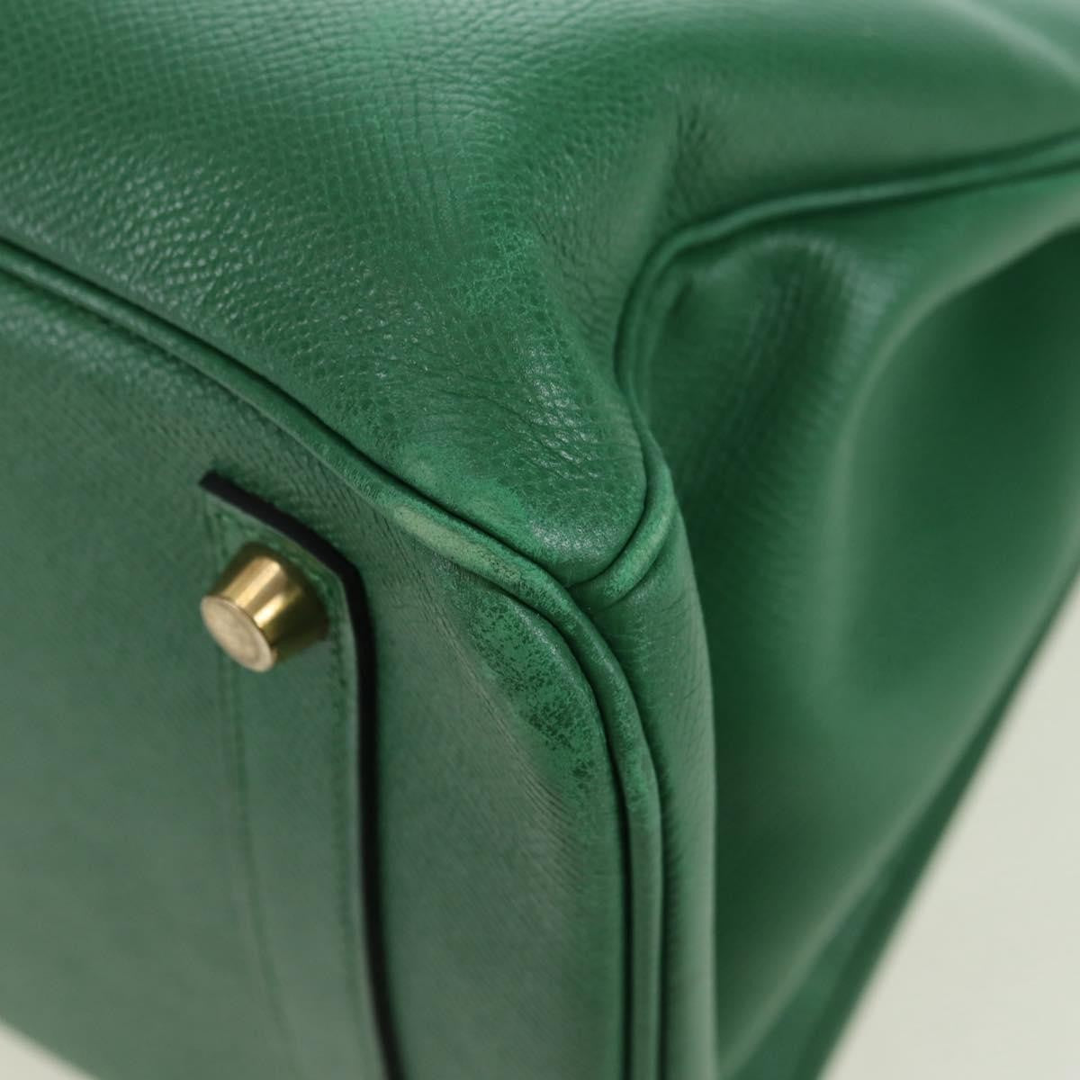 Hermes Birkin Green Togo With Gold Hardware Green Leather Handbag (Pre-Owned)