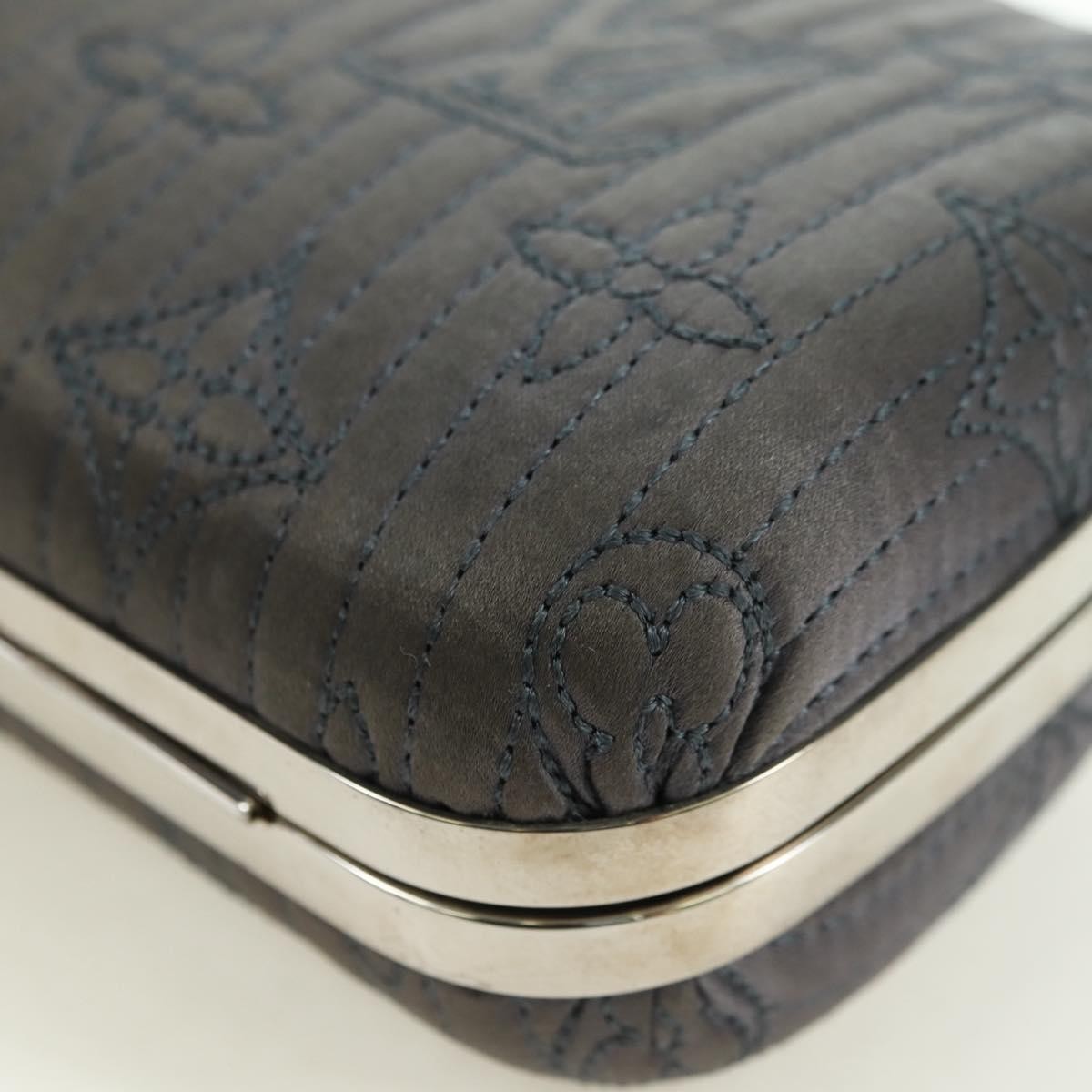 Louis Vuitton Motard Minaudiere Monogram Satin Gray Satin Clutche & Pouche Bag (Pre-Owned)