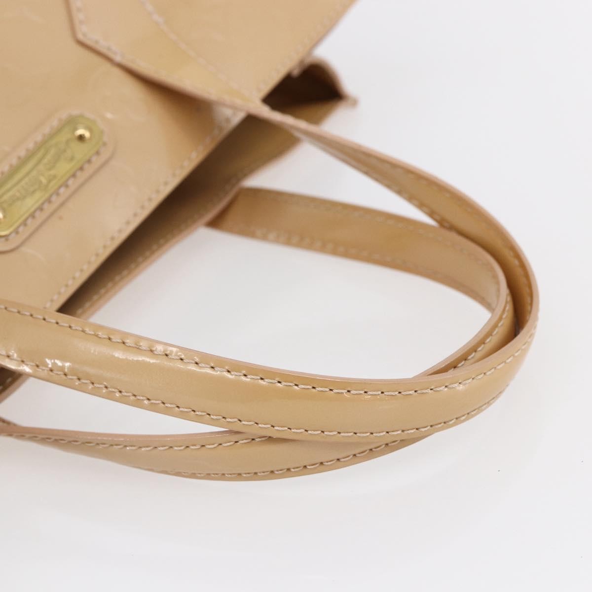 Louis Vuitton Wilshire Monogram Vernis Beige Patent_Leather Handbag (Pre-Owned)