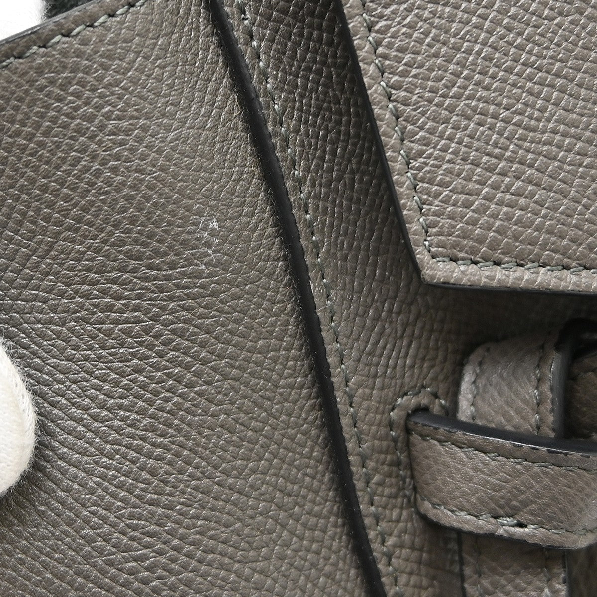 Celine Belt Leather Gray Leather Handbag (Pre-Owned)