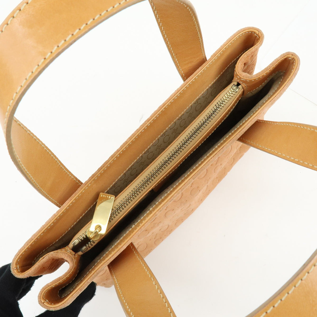 Celine C Macadam Suede Beige Suede Handbag (Pre-Owned)