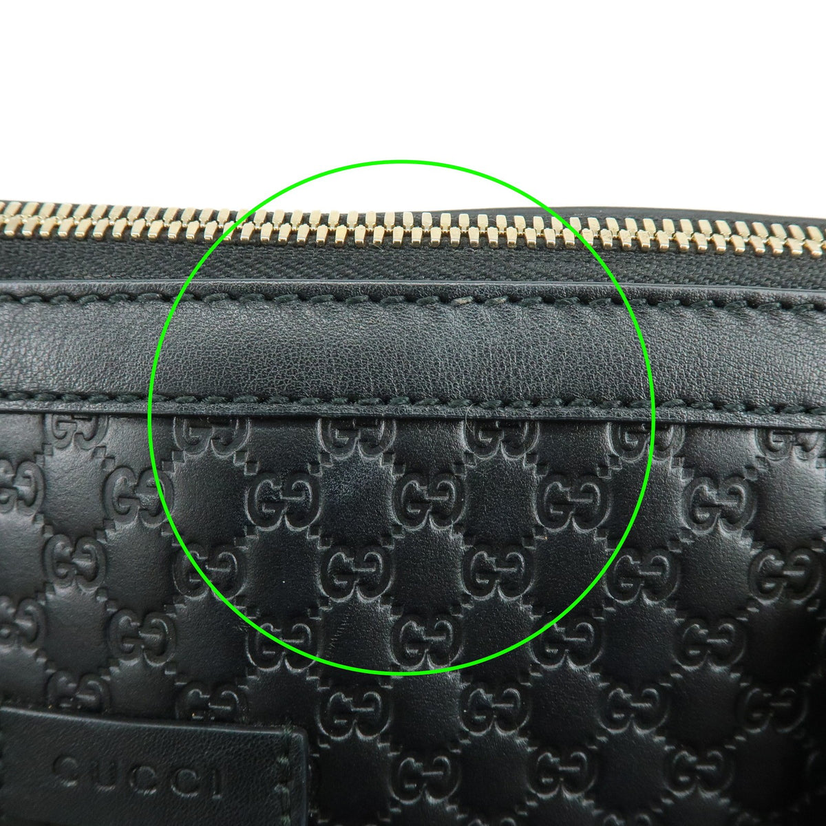 Gucci Guccissima Gg Leather Black Leather Handbag (Pre-Owned)