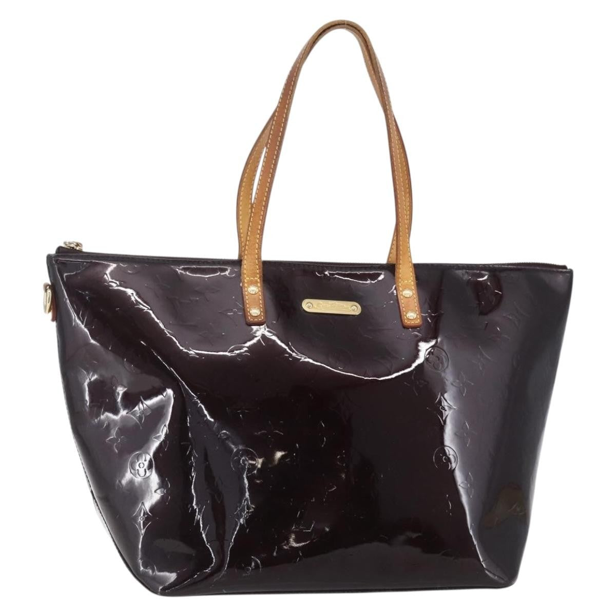 Louis Vuitton Bellevue Monogram Vernis Burgundy Patent_Leather Tote Bag Bag (Pre-Owned)