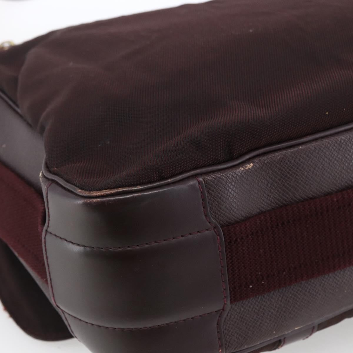 Louis Vuitton Dersou Taiga Leather And Canvas Brown Leather Shoulder Bag Bag (Pre-Owned)