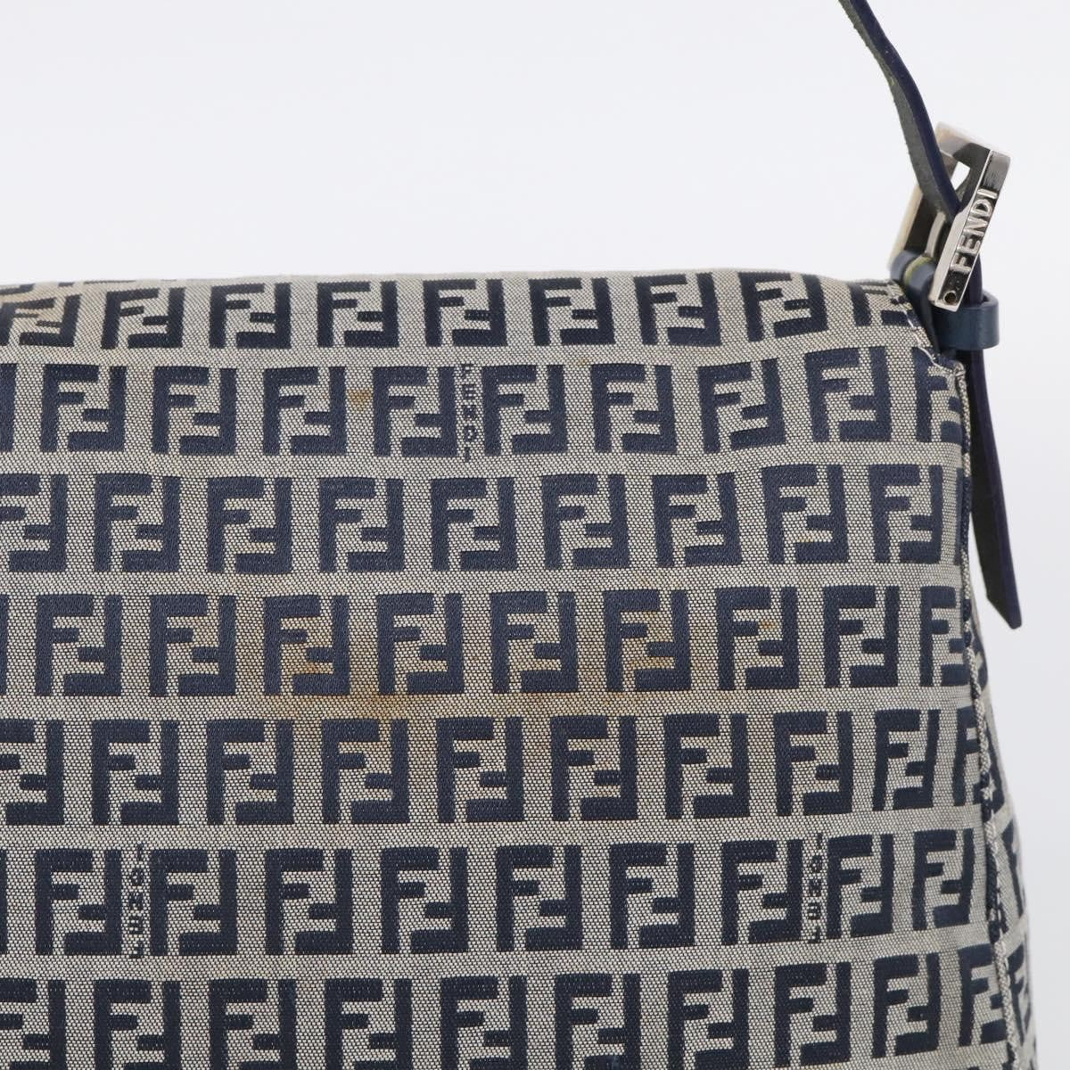 Fendi Fendi Mamma Baguette Monogram Canvas Navy Canvas Handbag (Pre-Owned)