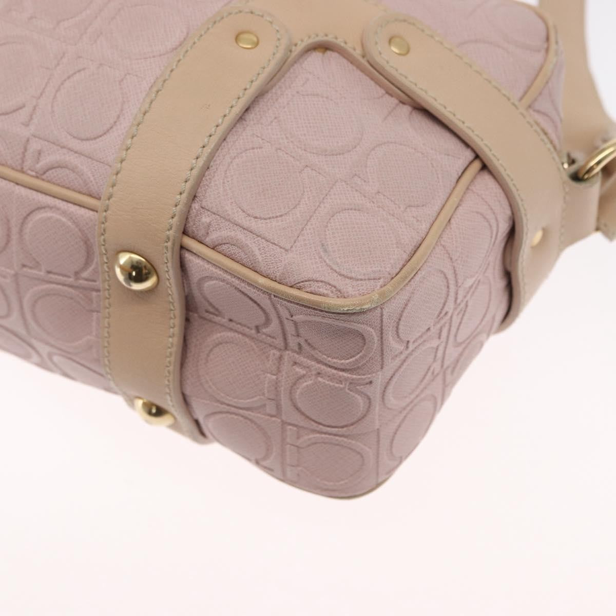 Salvatore Ferragamo Gancini Leather Pink Leather Shoulder Bag Bag (Pre-Owned)