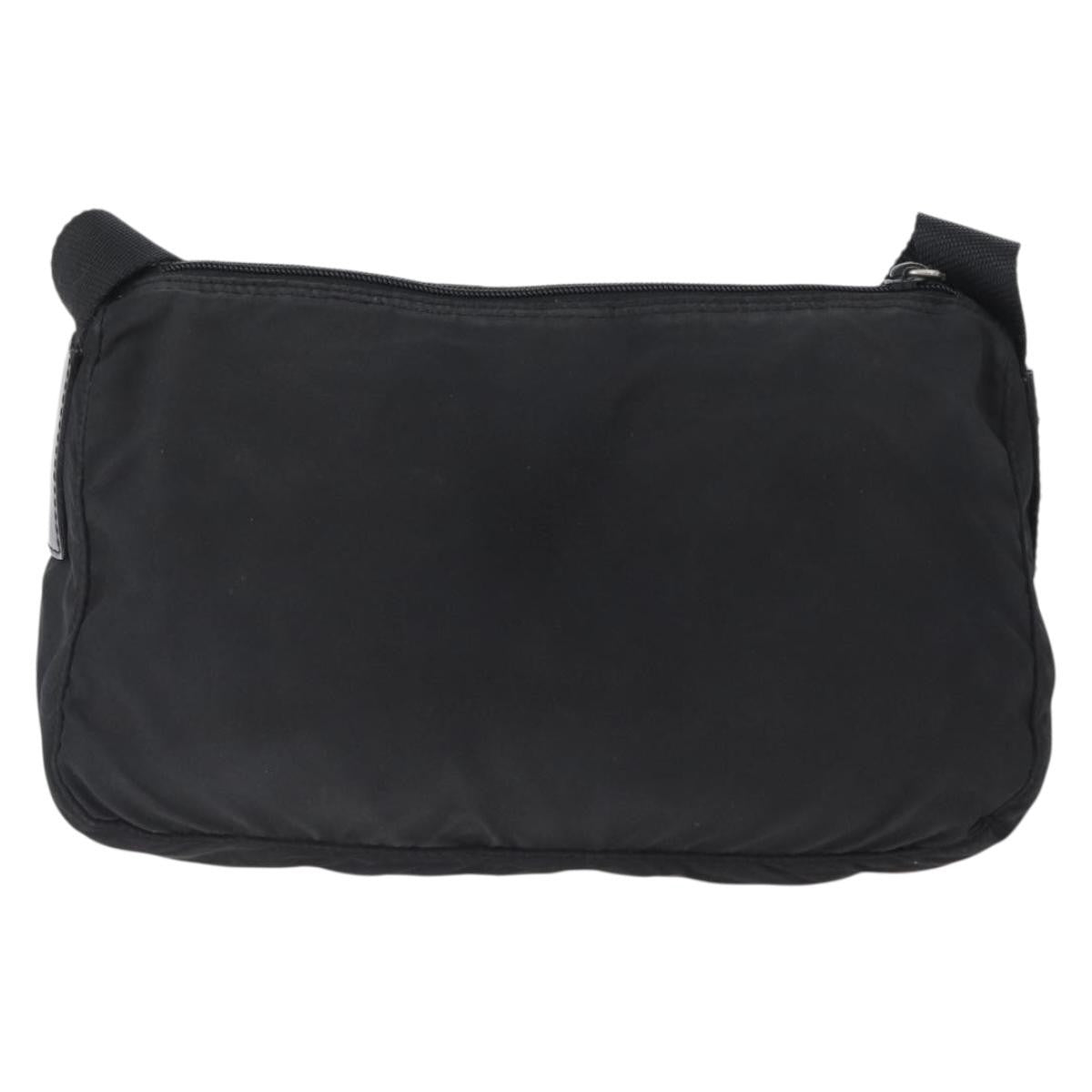 Prada Front Zip Tessuto Black Nylon Shoulder Bag Bag (Pre-Owned)
