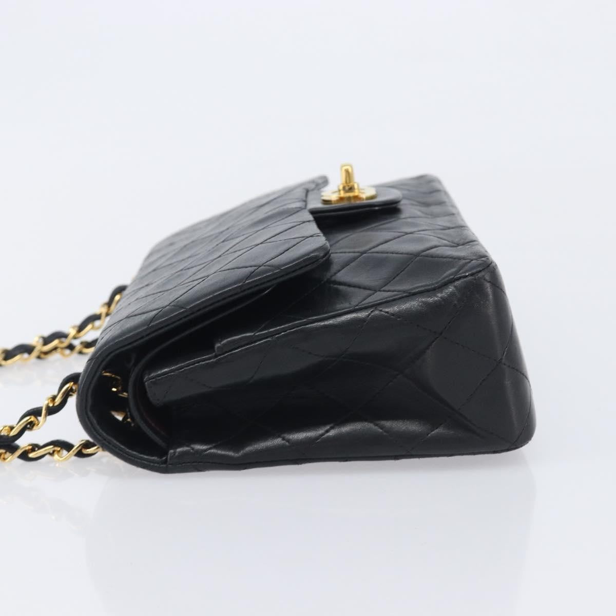 Chanel Timeless - Classic Double Flap Leather Black Leather Handbag (Pre-Owned)