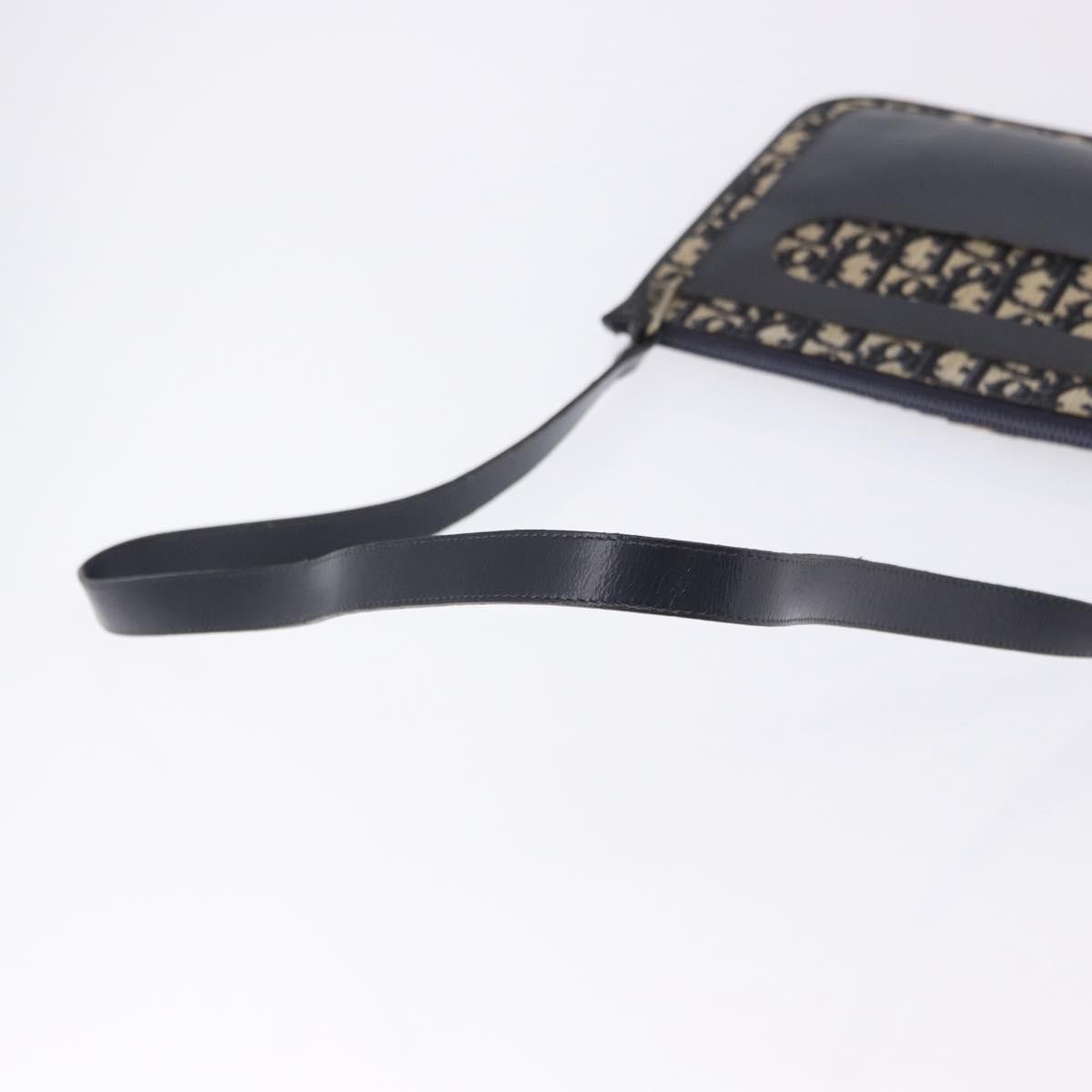 Christian Dior Trotter Shoulder Canvas Navy Canvas Handbag (Pre-Owned)