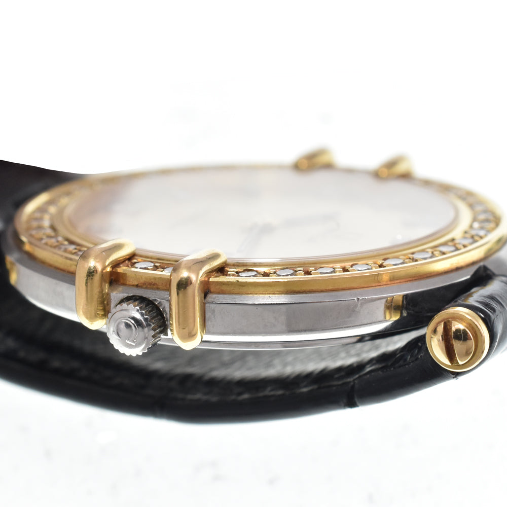Omega Constellation Quartz Stainless Steel And Yellow Gold With Diamond Bezel And Markers And Mother Of Pearl Watch (Pre-Owned)