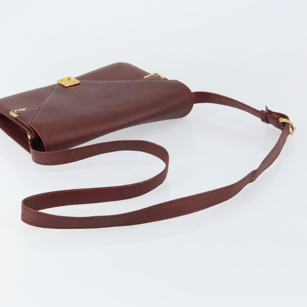 Cartier Must De Cartier Leather Burgundy Leather Shoulder Bag Bag (Pre-Owned)