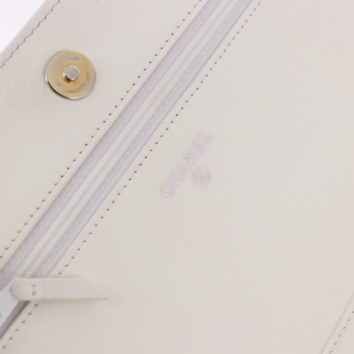 Chanel Wallet On Chain Lambskin White Leather Shoulder Bag Bag (Pre-Owned)