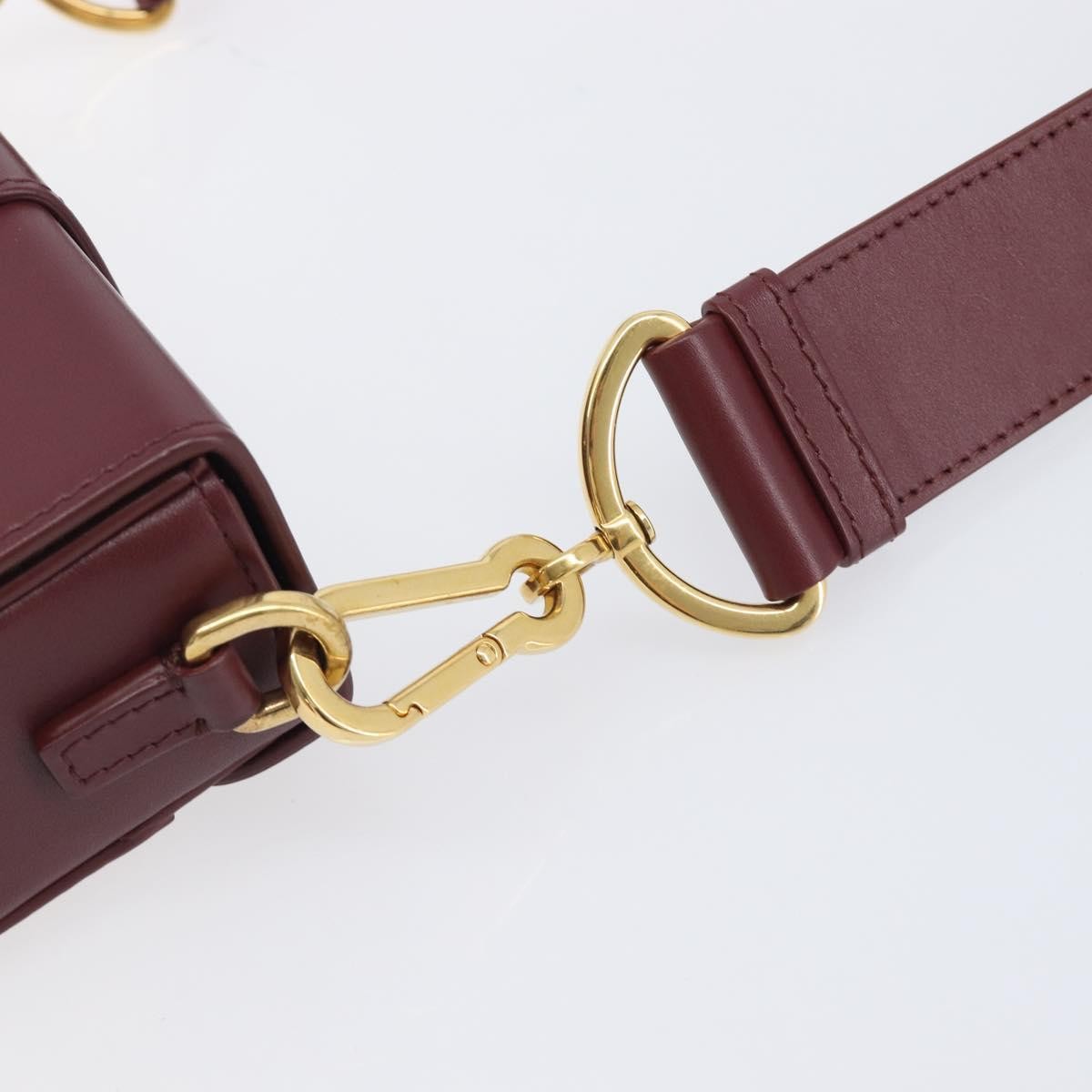 Christian Dior 30 Montaigne Box Leather Burgundy Leather Handbag (Pre-Owned)