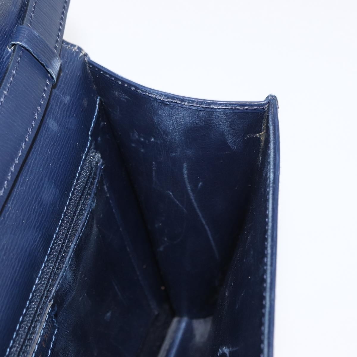 Christian Dior Vintage Cd Flap Leather Navy Leather Shoulder Bag Bag (Pre-Owned)