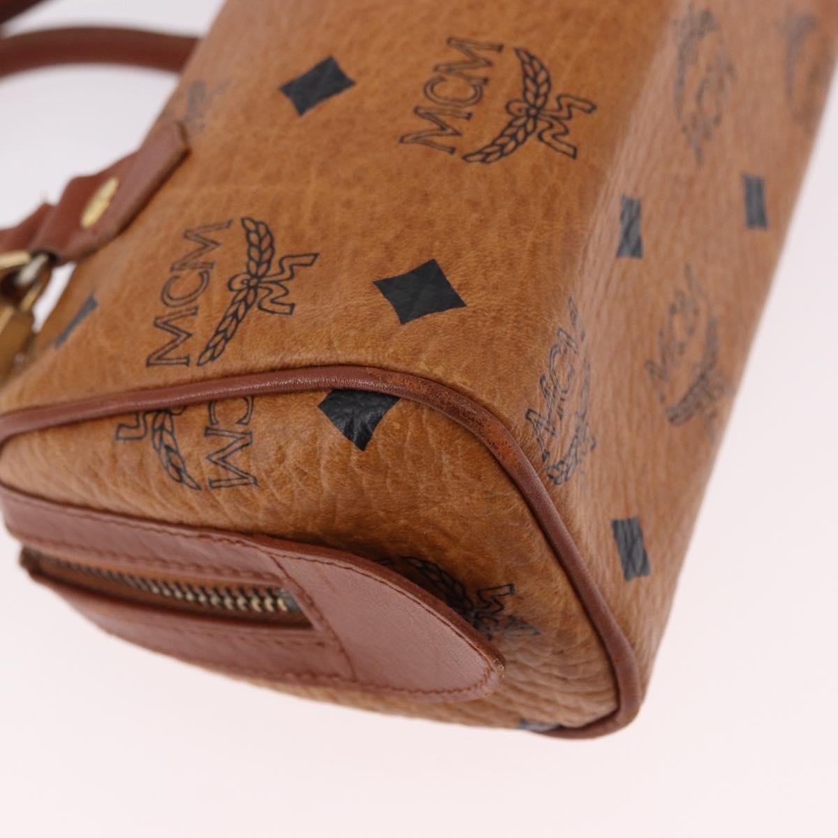 MCM Visetos Logogramme Leather Brown Leather Handbag (Pre-Owned)