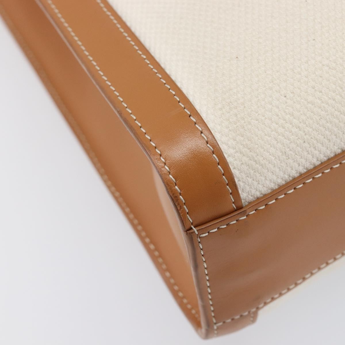 Celine Vertical Cabas Canvas With Leather Beige Canvas Tote Bag Bag (Pre-Owned)