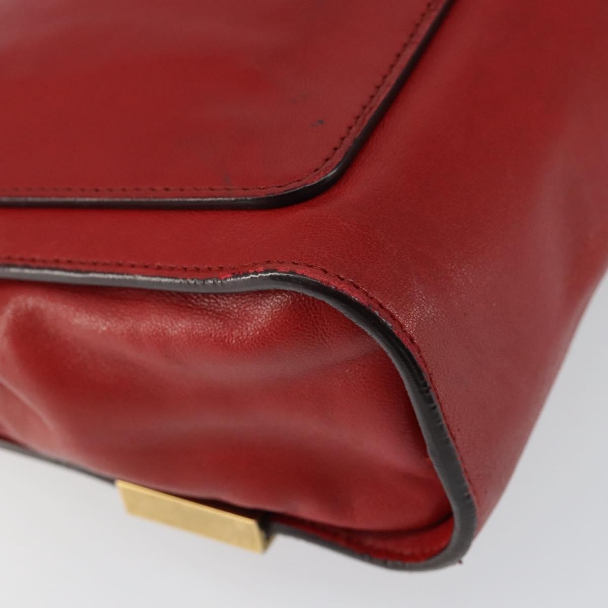Chloe Elle Chain Clutch Leather Red Leather Bag (Pre-Owned)