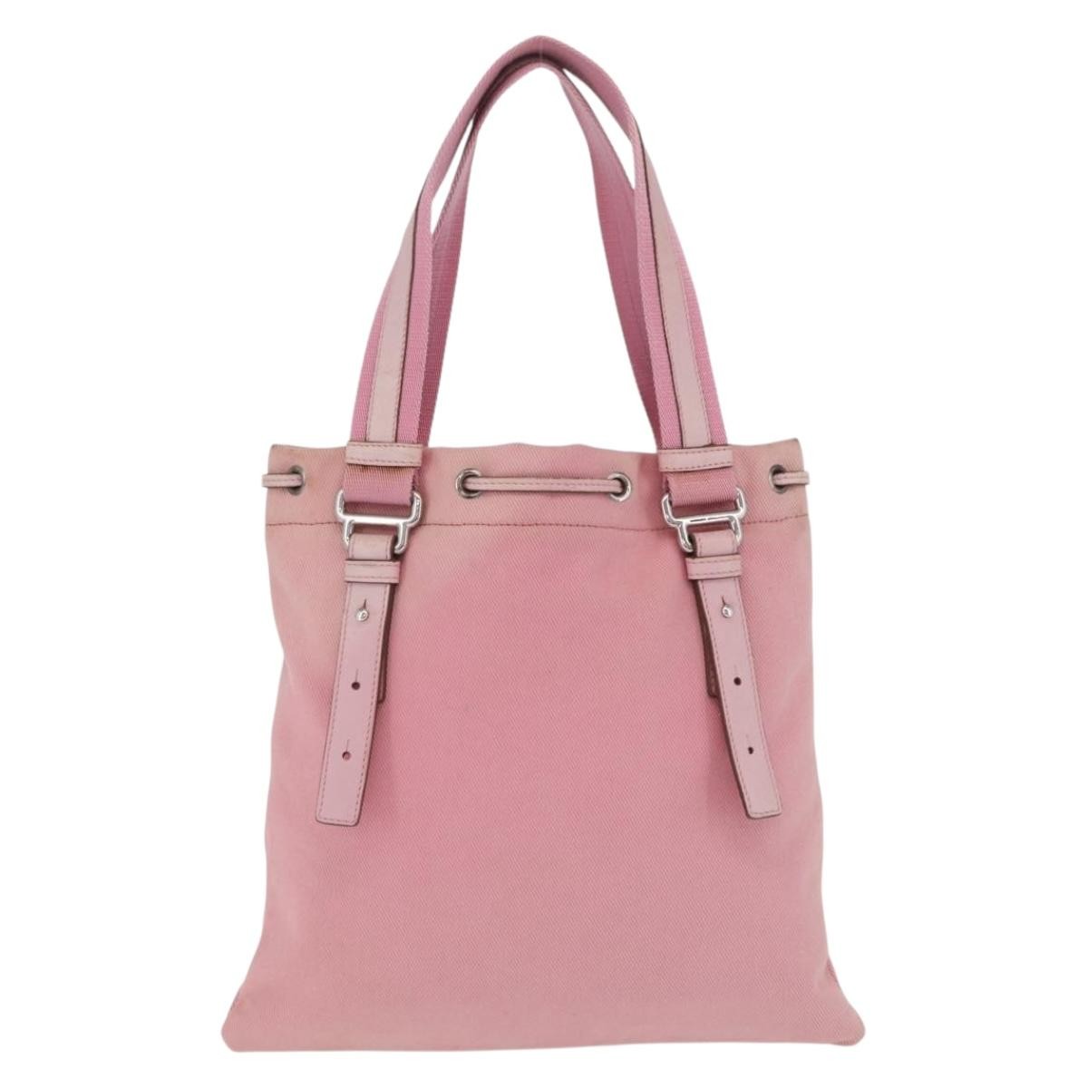 Saint Laurent Kahala Drawstring Canvas Pink Canvas Tote Bag Bag (Pre-Owned)