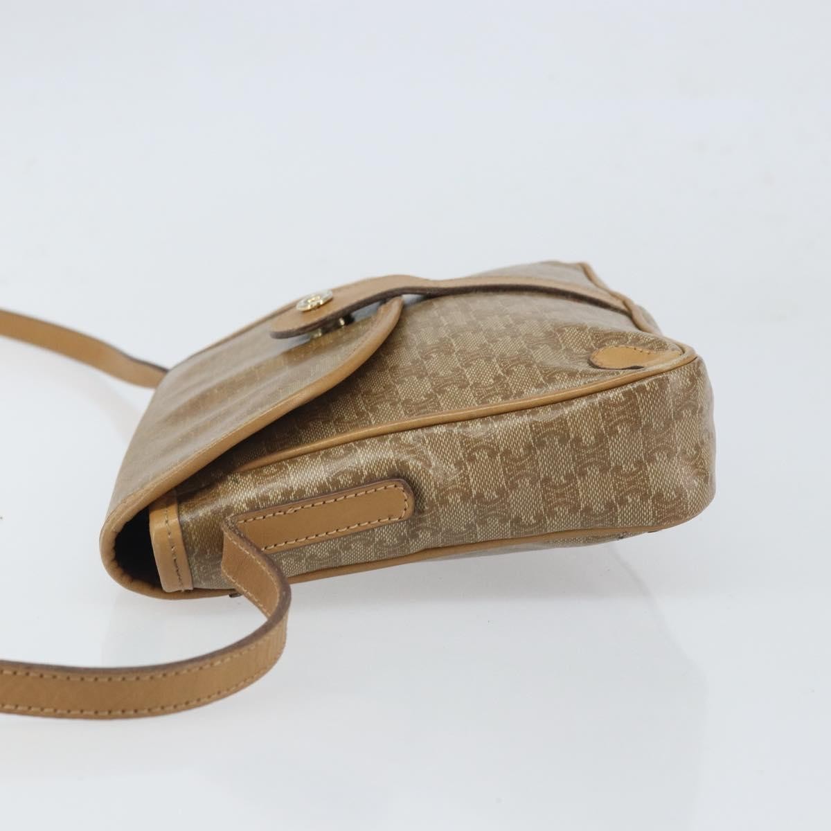 Celine Vintage Macadam Canvas And Leather Beige Canvas Shoulder Bag Bag (Pre-Owned)