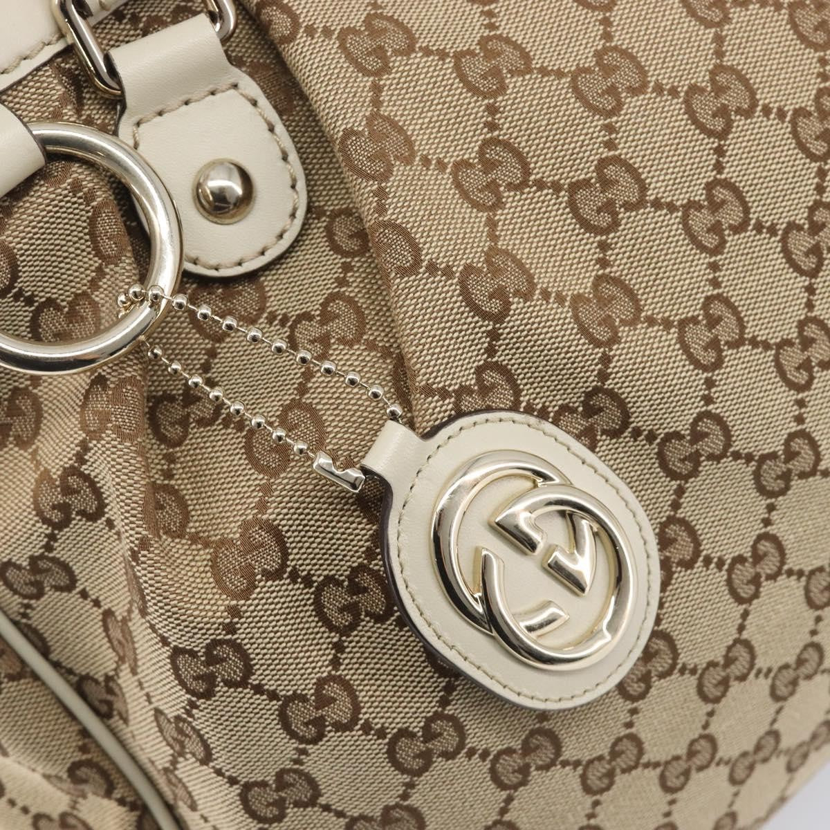 Gucci Sukey Top Handle Gg Canvas Beige Canvas Tote Bag Bag (Pre-Owned)