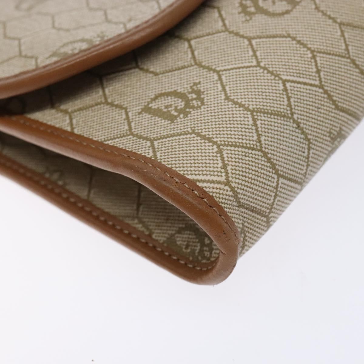 Christian Dior Vintage Honeycomb Flap Coated Canvas Beige Pvc Wallets Accessory (Pre-Owned)