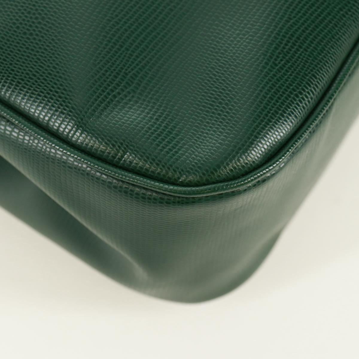 Celine Circle Logo Leather Green Leather Shoulder Bag Bag (Pre-Owned)