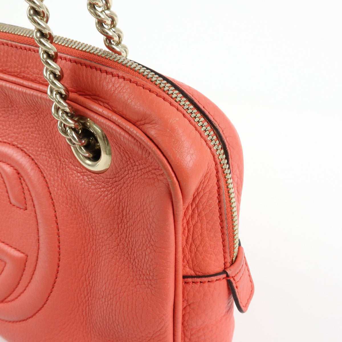 Gucci Soho Chain Zip Leather Pink Leather Shoulder Bag Bag (Pre-Owned)