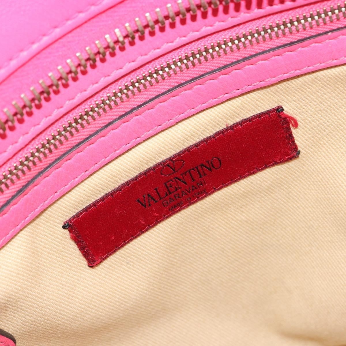 Valentino Garavani Rockstud Tote Soft Leather Pink Leather Tote Bag Bag (Pre-Owned)