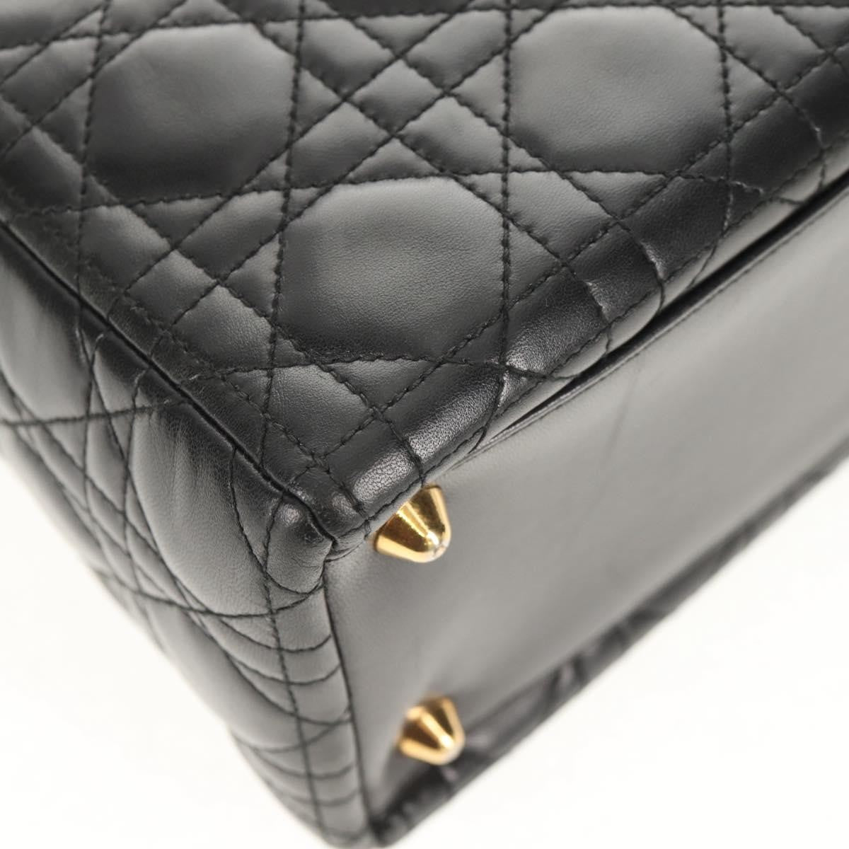 Christian Dior Lady Dior Leather Black Leather Handbag (Pre-Owned)