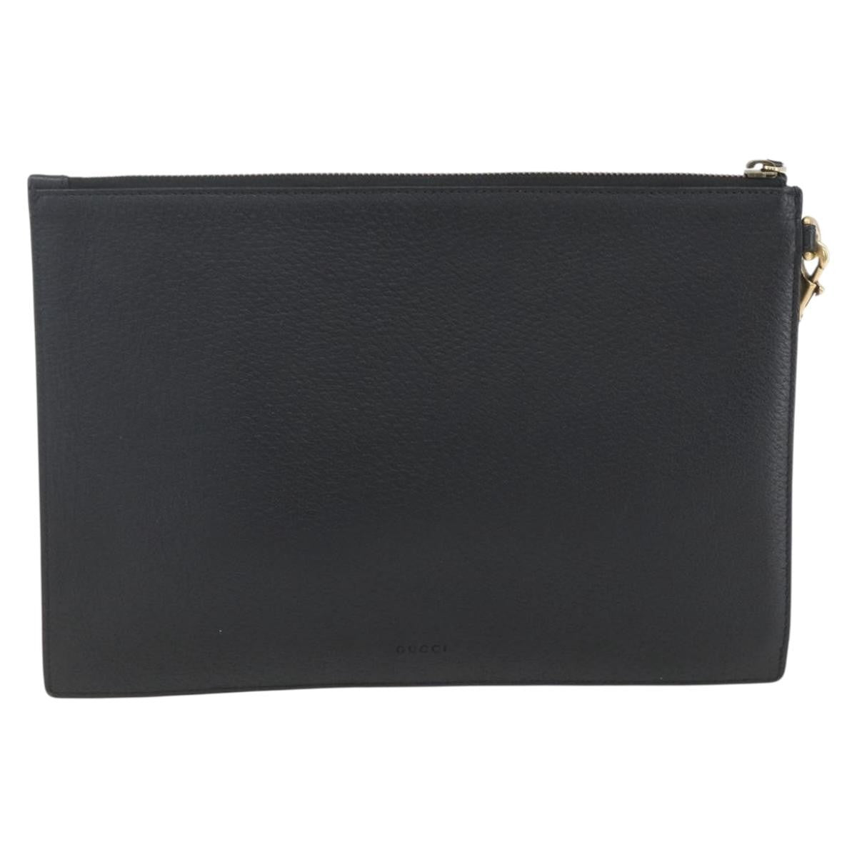 Gucci Gg Marmont Leather Black Leather Clutche & Pouche Bag (Pre-Owned)