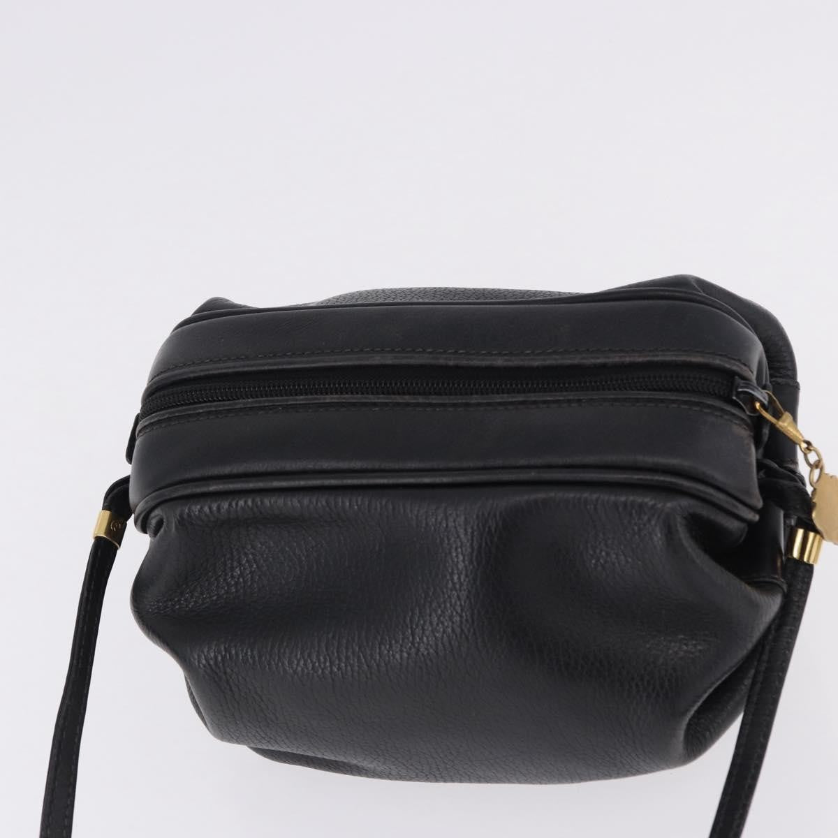 Gucci Shoulder Leather Black Leather Shoulder Bag Bag (Pre-Owned)