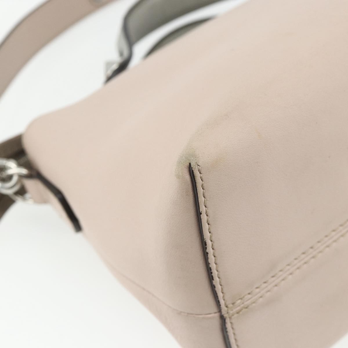 Fendi By The Way Satchel Leather Beige Leather Handbag (Pre-Owned)