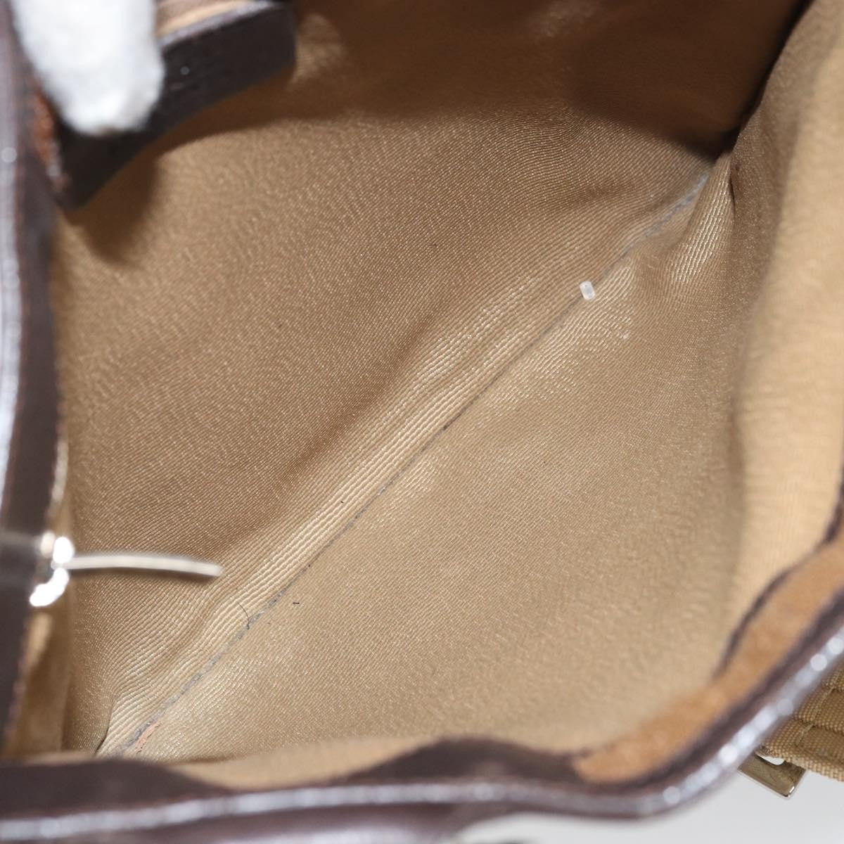 Salvatore Ferragamo Gancini Canvas Beige Canvas Shoulder Bag Bag (Pre-Owned)
