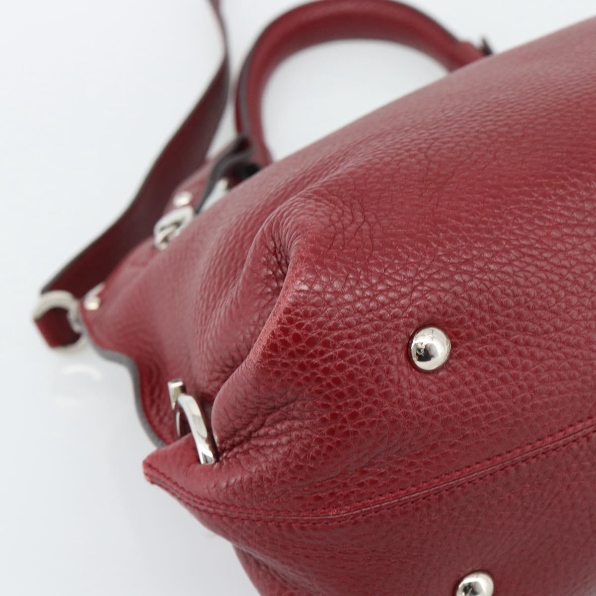Salvatore Ferragamo Sofia Satchel Leather Red Leather Handbag (Pre-Owned)