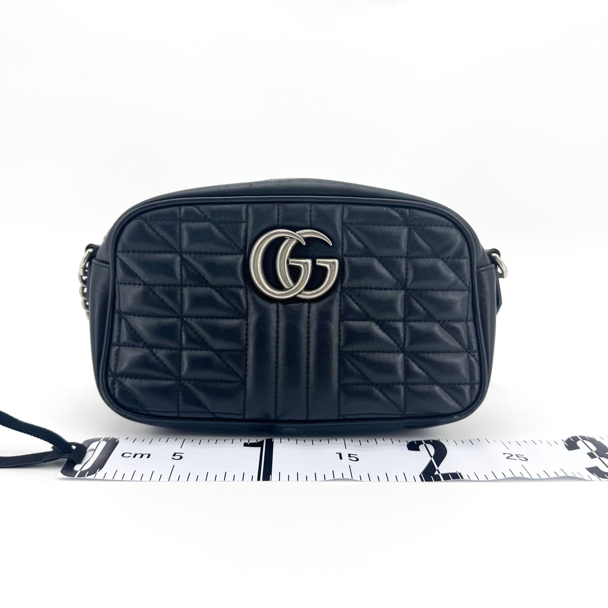 Gucci Gg Marmont Matelasse Leather Black Leather Shoulder Bag Bag (Pre-Owned)