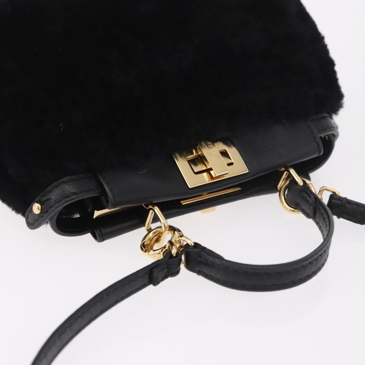 Fendi Peekaboo Fur Black Fur Handbag (Pre-Owned)