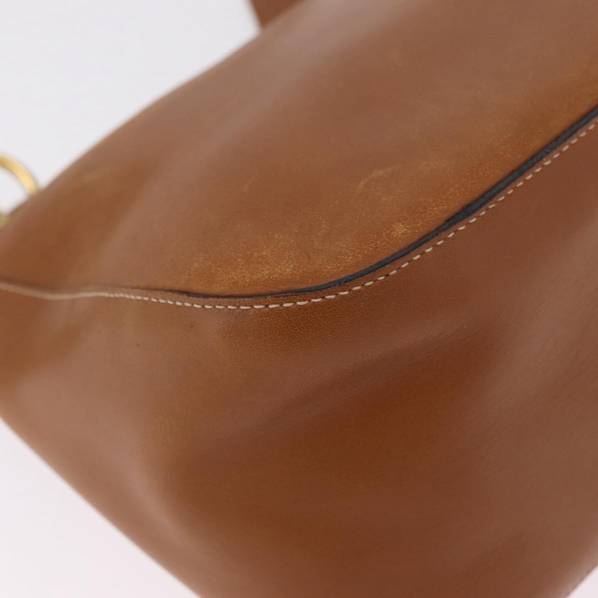 Prada Shoulder Leather Brown Leather Shoulder Bag Bag (Pre-Owned)