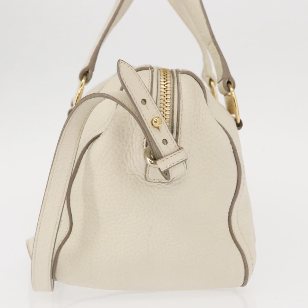 Salvatore Ferragamo Vala Leather White Leather Handbag (Pre-Owned)