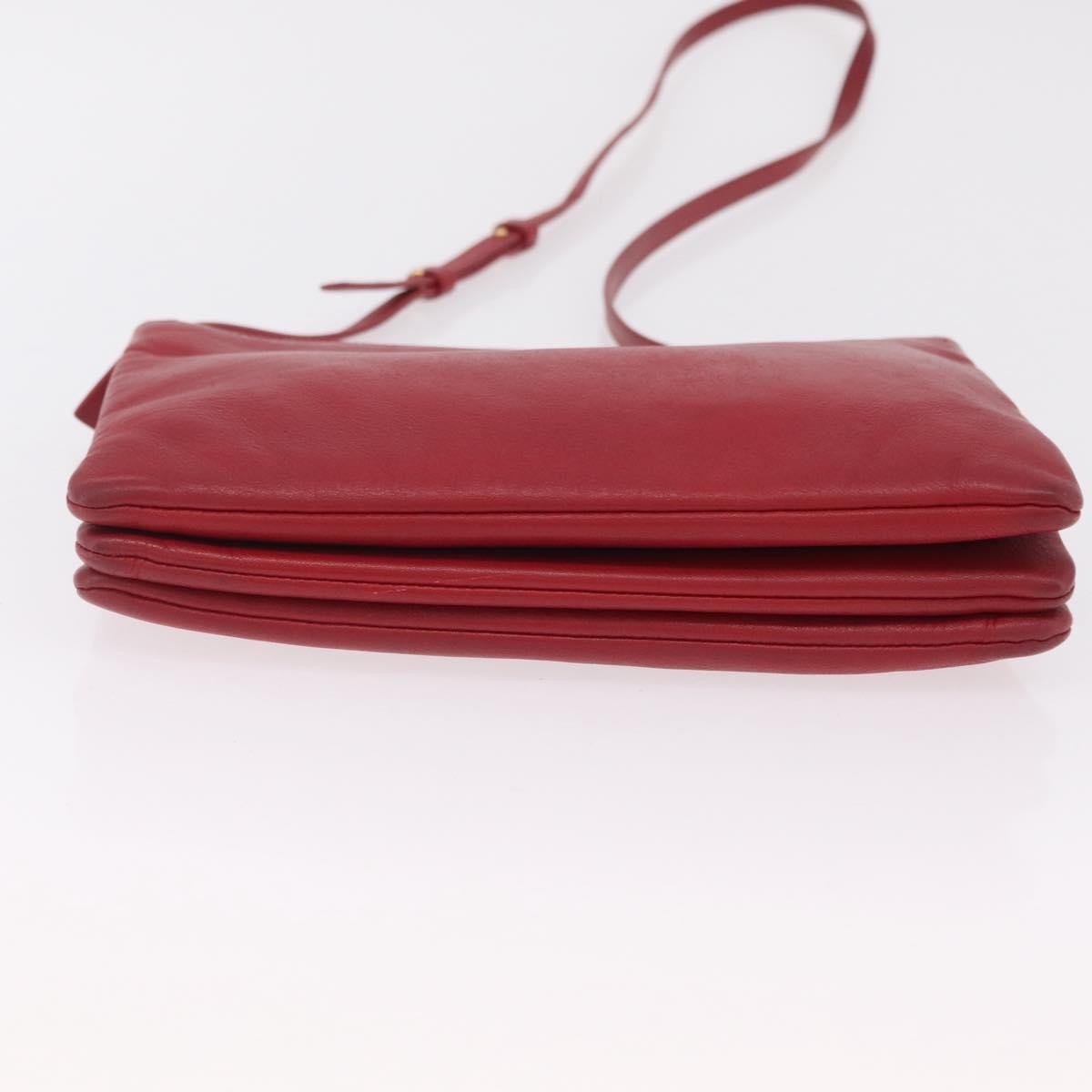 Celine Trio Leather Red Leather Crossbody Bag Bag (Pre-Owned)