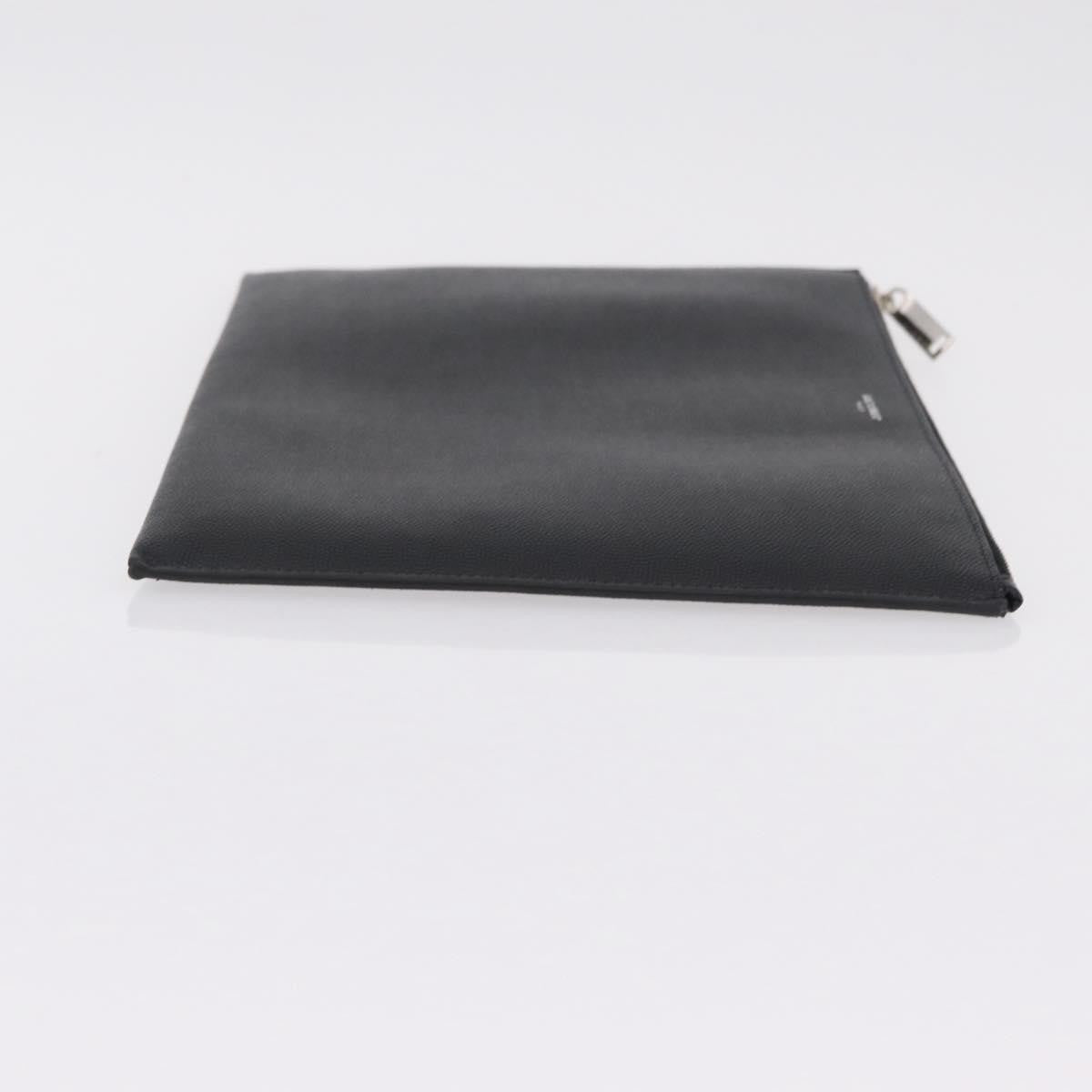 Saint Laurent Letters Zip Clutch Leather Black Leather Clutche & Pouche Bag (Pre-Owned)