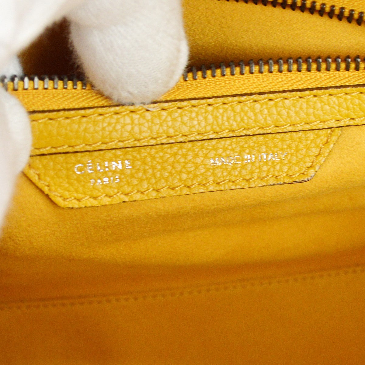 Celine Luggage Smooth Leather Yellow Leather Handbag (Pre-Owned)