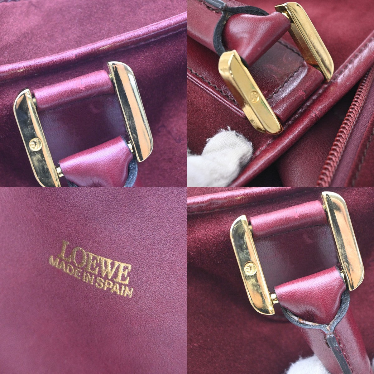 Loewe Amazona Suede Burgundy Suede Handbag (Pre-Owned)