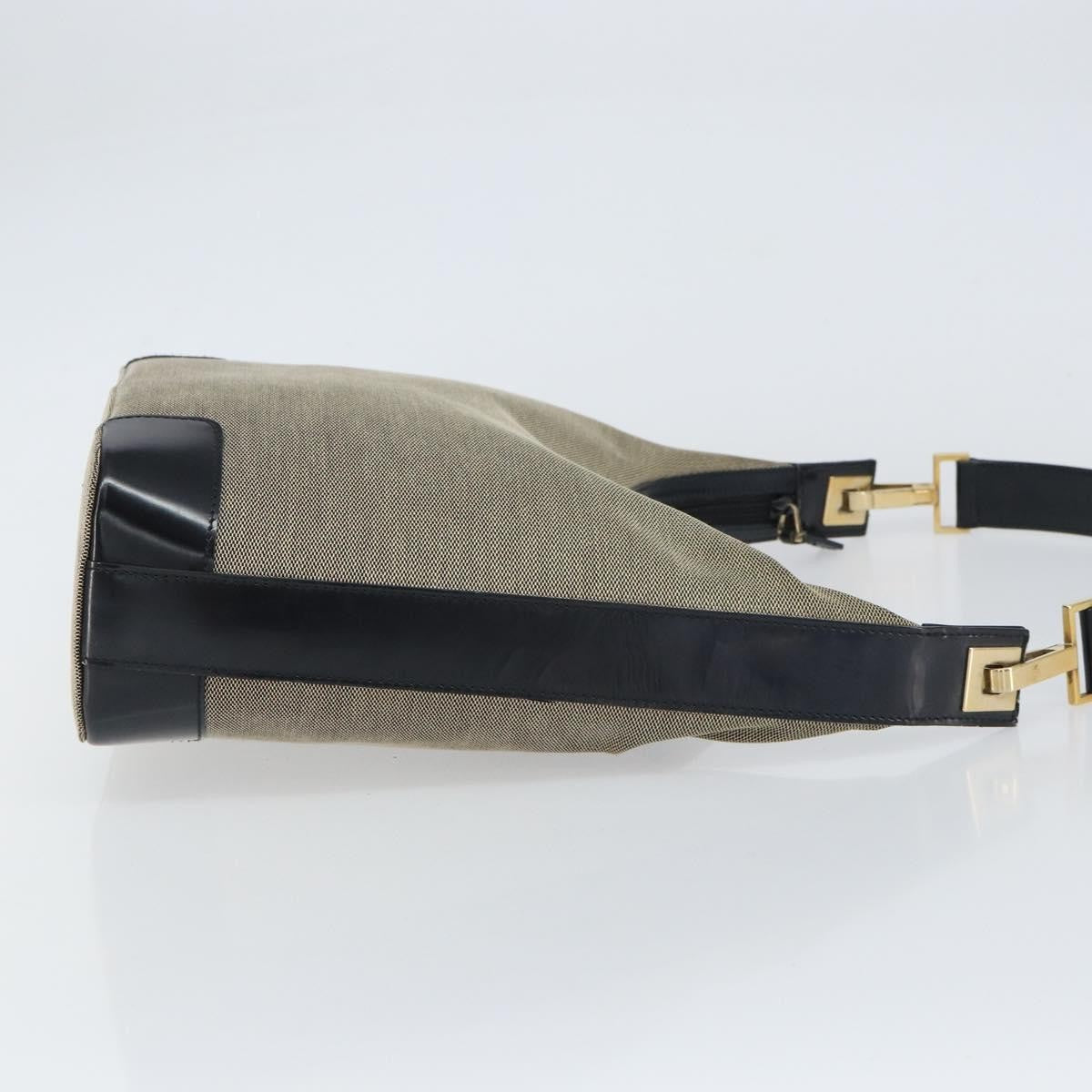 Gucci Zip Hobo Canvas Beige Canvas Shoulder Bag Bag (Pre-Owned)