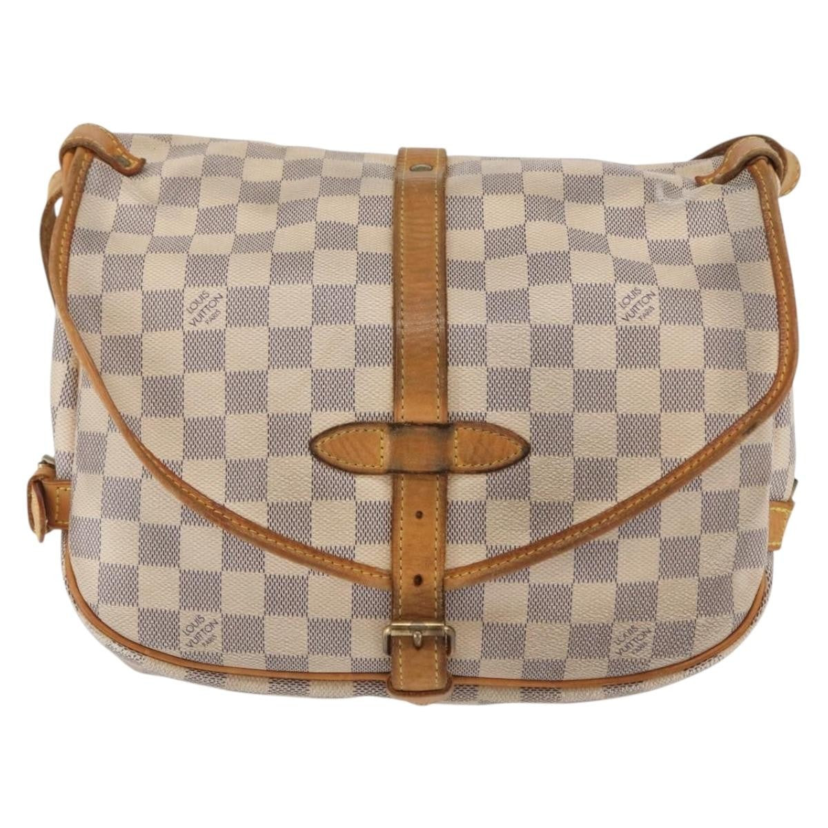 Louis Vuitton Saumur Damier Ebene Beige Canvas Shoulder Bag Bag (Pre-Owned)