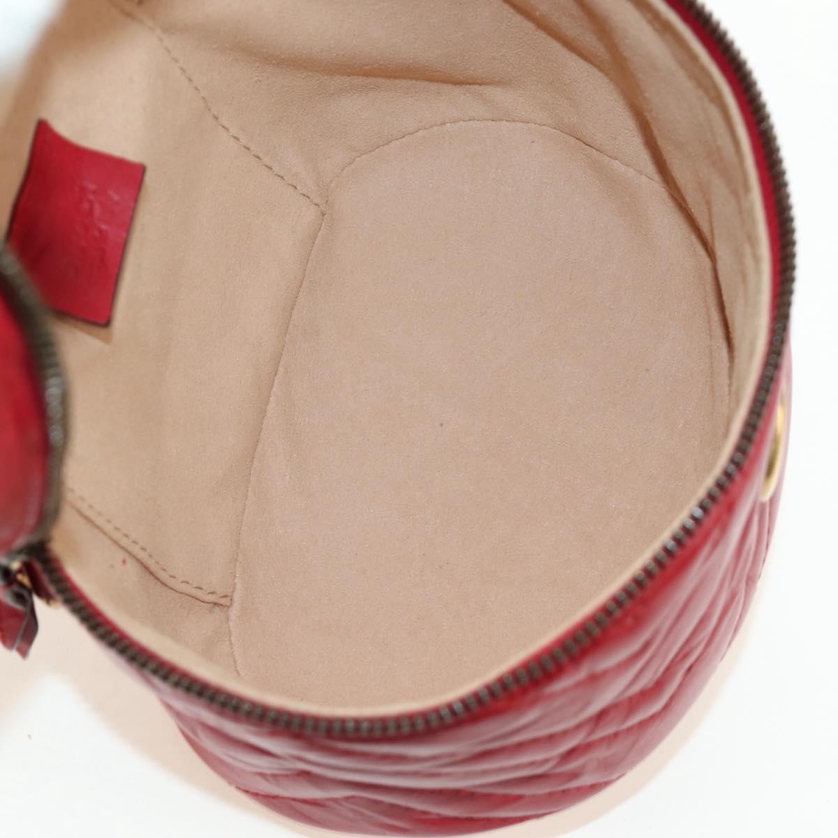 Gucci Gg Marmont Vanity Matelasse Leather Red Leather Backpack Bag (Pre-Owned)